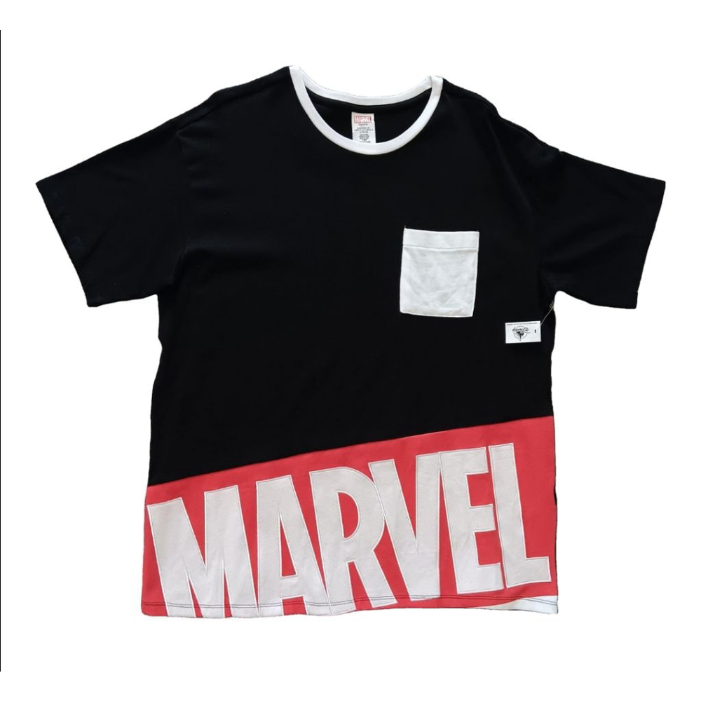 Men's Marvel T-Shirt Size L Black and White